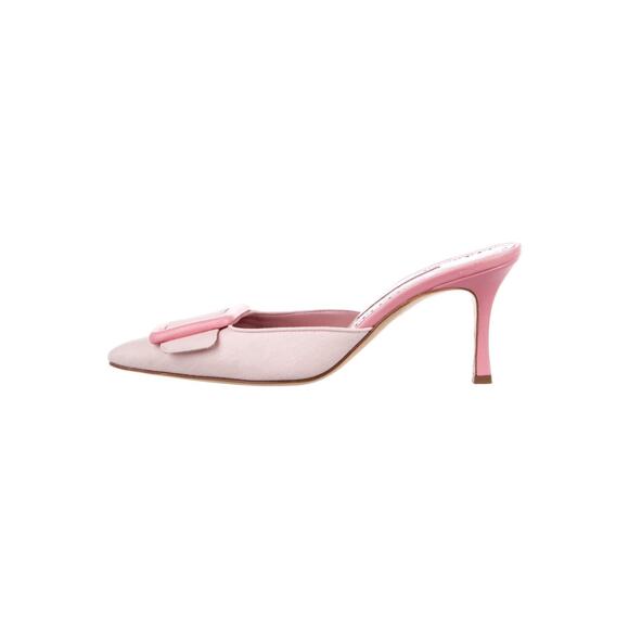 ❤️Manolo Blahnik Pink Buckle Mules❤️ - Picture 2 of 5